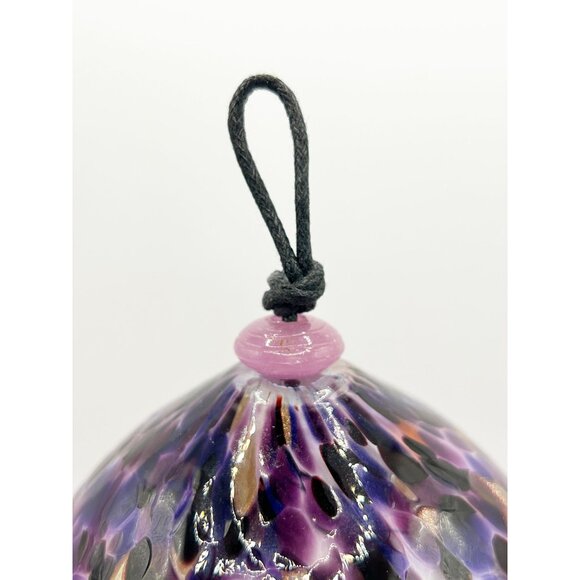 Textured Multicolor Blown Glass Hanging Wind Chime - Picture 5 of 7